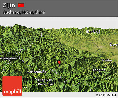 Satellite Panoramic Map of Zijin