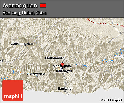 Shaded Relief Panoramic Map of Manaoguan