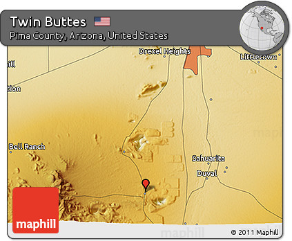 Physical 3D Map of Twin Buttes