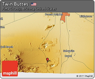 Physical 3D Map of Twin Buttes