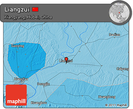 Political 3D Map of Liangzui