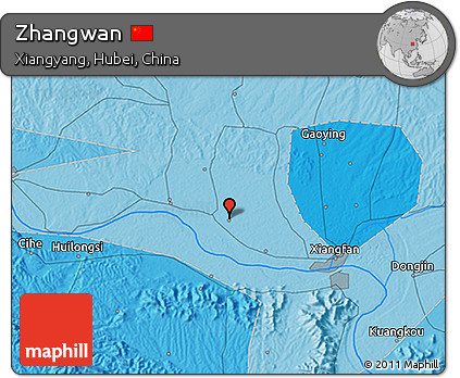 Political 3D Map of Zhangwan