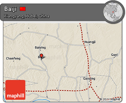 Shaded Relief 3D Map of Baiji