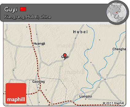 Shaded Relief 3D Map of Guyi