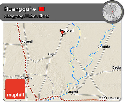 Shaded Relief 3D Map of Huangquhe