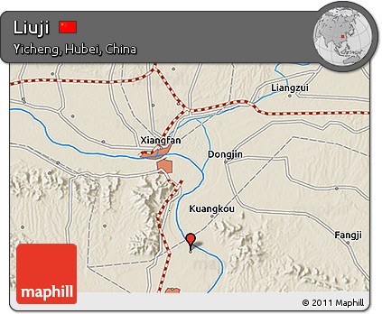 Shaded Relief 3D Map of Liuji