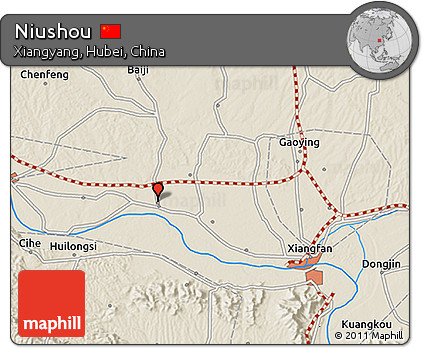 Shaded Relief 3D Map of Niushou