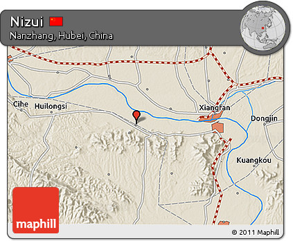 Shaded Relief 3D Map of Nizui