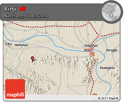 Shaded Relief 3D Map of Xinji