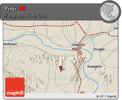 Shaded Relief 3D Map of Yinji