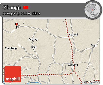Shaded Relief 3D Map of Zhangji