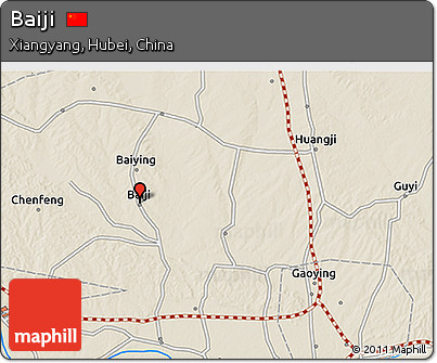 Shaded Relief 3D Map of Baiji