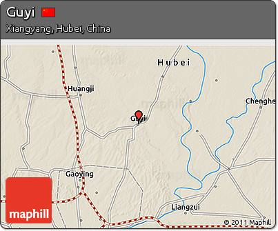 Shaded Relief 3D Map of Guyi