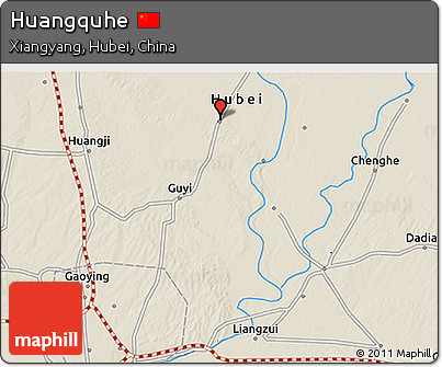 Shaded Relief 3D Map of Huangquhe