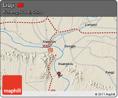 Shaded Relief 3D Map of Liuji