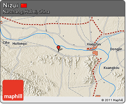 Shaded Relief 3D Map of Nizui