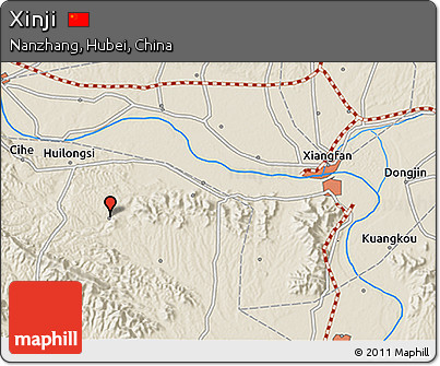 Shaded Relief 3D Map of Xinji