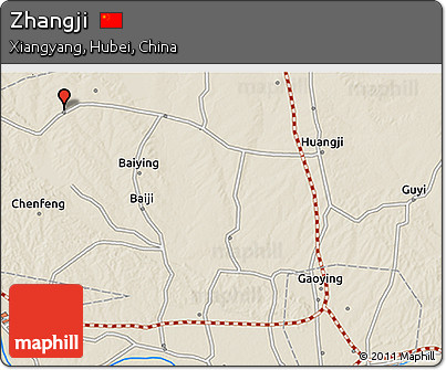 Shaded Relief 3D Map of Zhangji