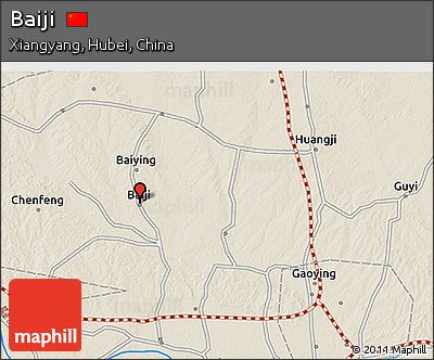 Shaded Relief 3D Map of Baiji
