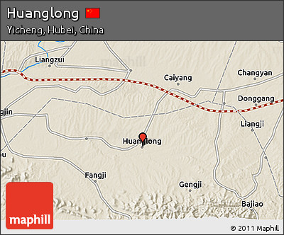 Shaded Relief 3D Map of Huanglong