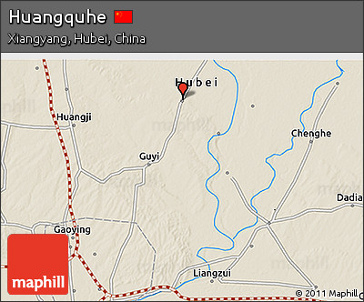 Shaded Relief 3D Map of Huangquhe