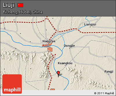Shaded Relief 3D Map of Liuji