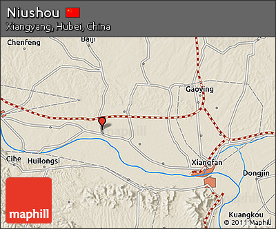 Shaded Relief 3D Map of Niushou