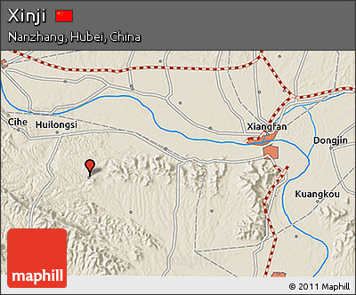 Shaded Relief 3D Map of Xinji