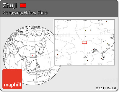 Blank Location Map of Zhuji