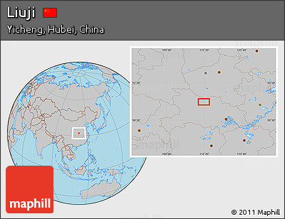 Gray Location Map of Liuji