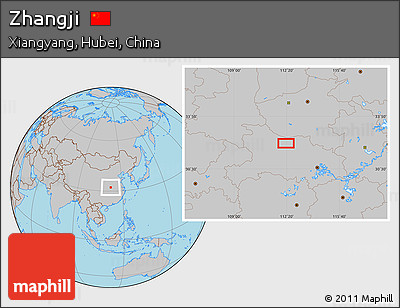 Gray Location Map of Zhangji