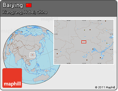 Gray Location Map of Baiying