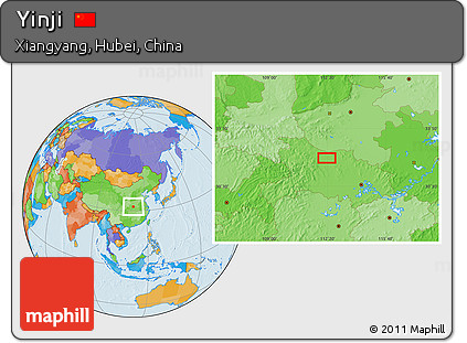 Political Location Map of Yinji