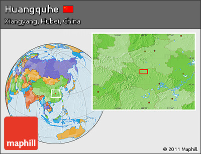 Political Location Map of Huangquhe