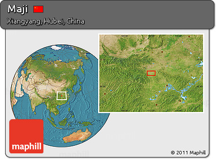 Satellite Location Map of Maji