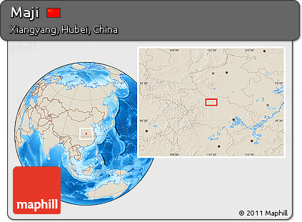 Shaded Relief Location Map of Maji
