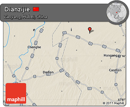 Shaded Relief Map of Dianzijie