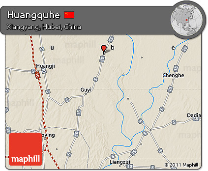 Shaded Relief Map of Huangquhe