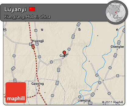 Shaded Relief Map of Lüyanyi