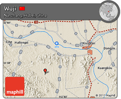 Shaded Relief Map of Wuji