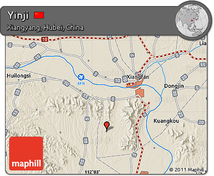 Shaded Relief Map of Yinji