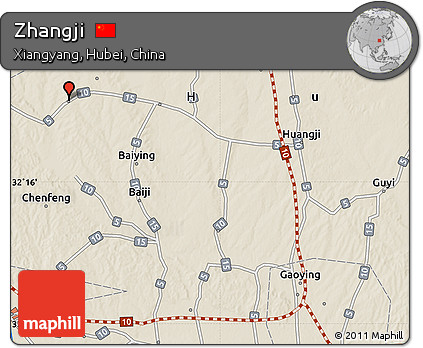 Shaded Relief Map of Zhangji