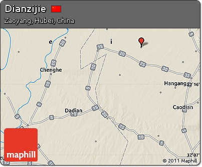 Shaded Relief Map of Dianzijie