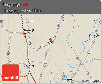 Shaded Relief Map of Lüyanyi