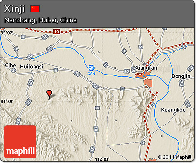 Shaded Relief Map of Xinji