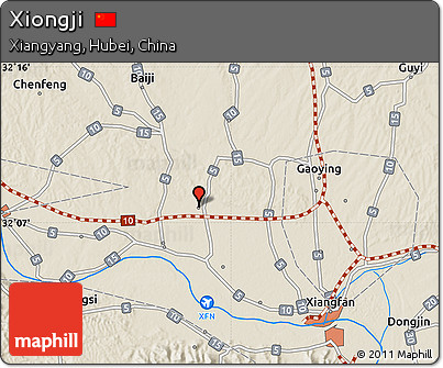 Shaded Relief Map of Xiongji