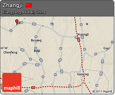 Shaded Relief Map of Zhangji