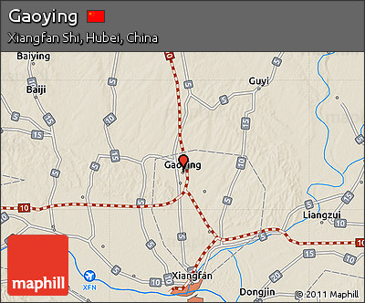 Shaded Relief Map of Gaoying