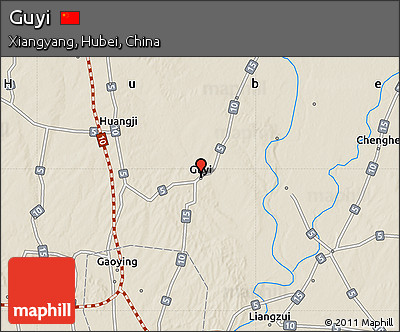Shaded Relief Map of Guyi