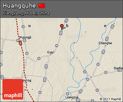 Shaded Relief Map of Huangquhe